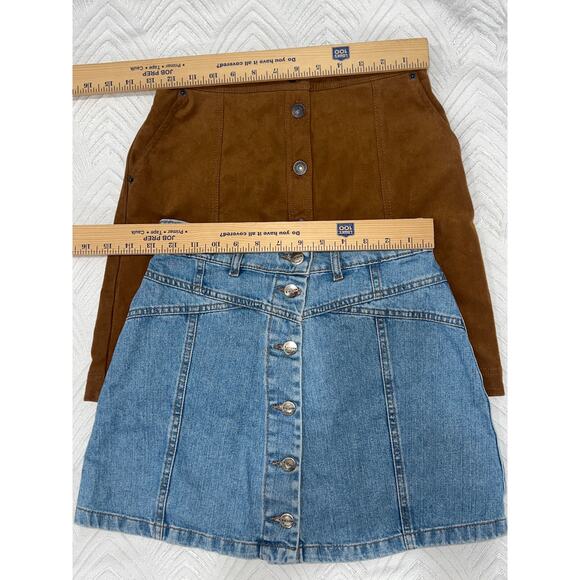 Abercrombie & Fitch Brown Suede Mini Skirt XS + I Love 47 Denim Skirt   Sale!!! - Picture 8 of 11